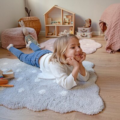 Wasbaar tapijt Mini Biscuit Pearl Grey - 70 x 100