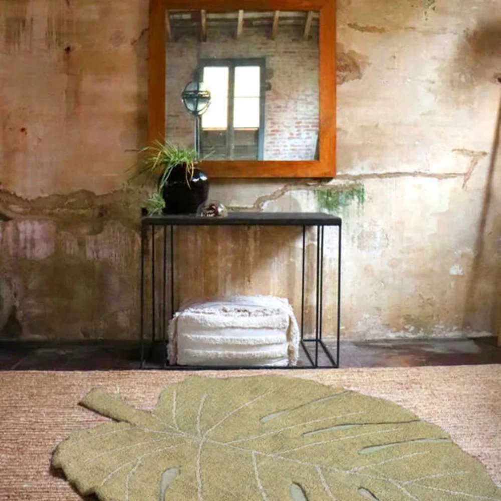 Wasbaar tapijt Monstera Olive - 200 x 300 cm