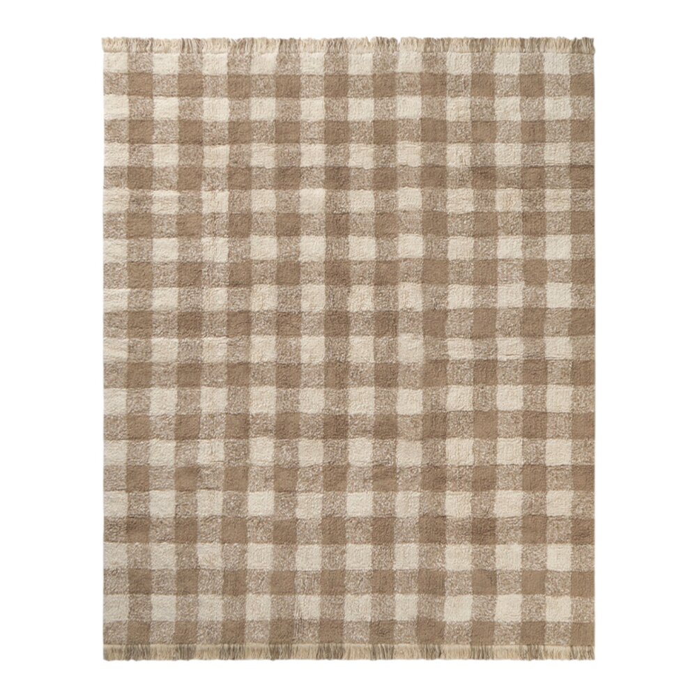 Wasbaar tapijt Vichy Marron 150 x 180 + fringes Wasbaar tapijt Vichy Marron 150 x 180 + fringes