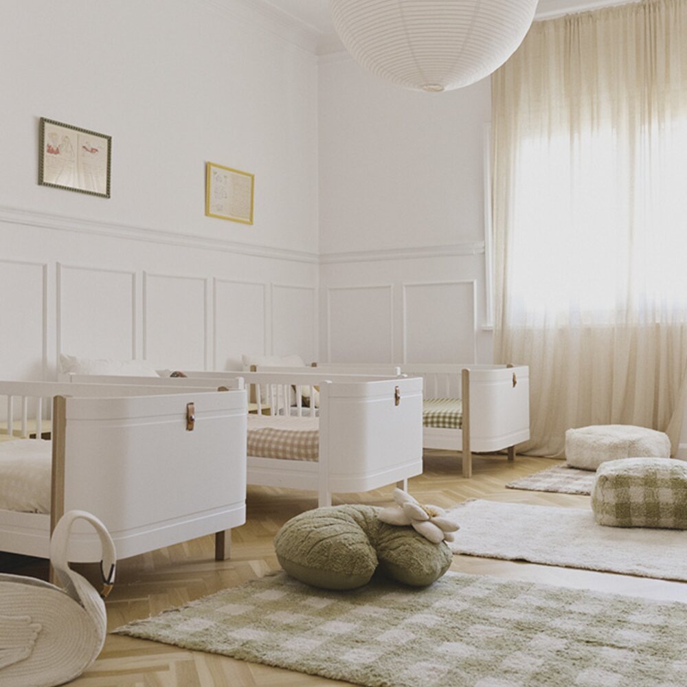 Wasbaar tapijt Vichy Matcha 150 x 180 + fringes - Wasbaar tapijt Vichy Matcha 150 x 180 + fringes -