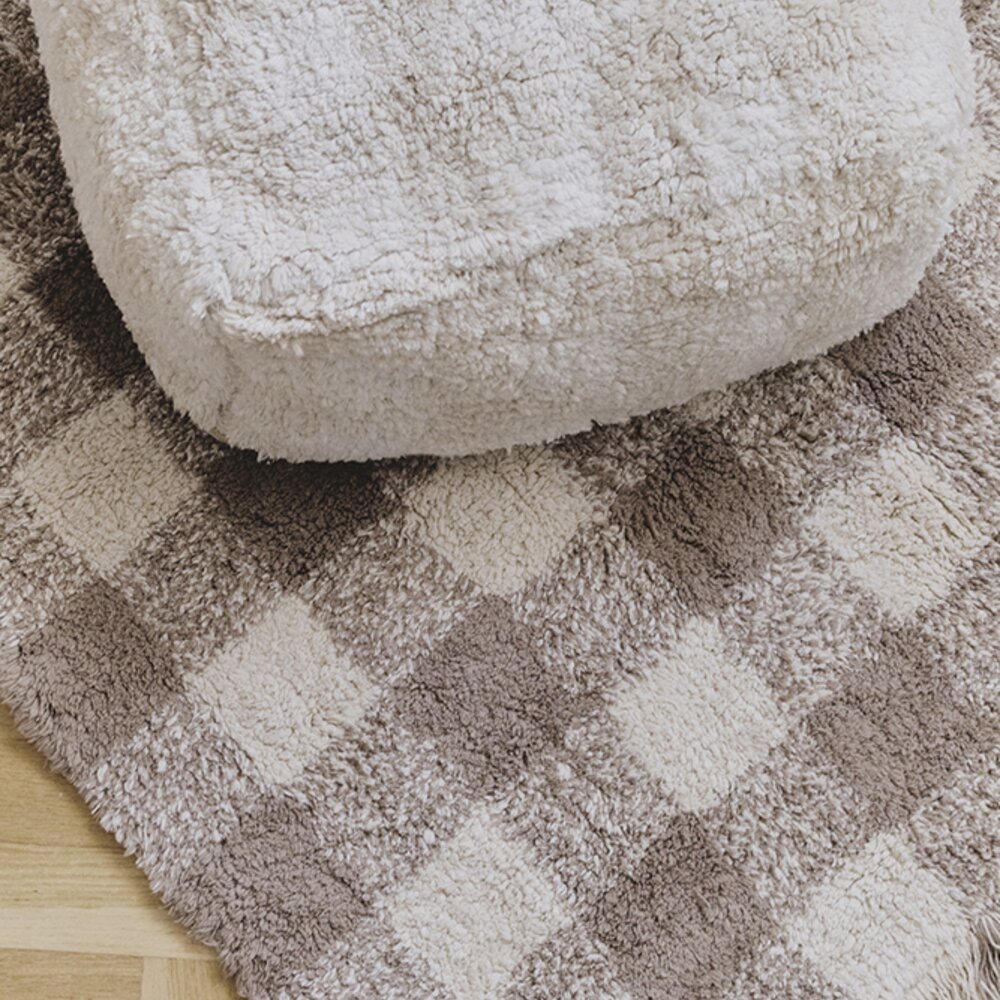 Wasbaar tapijt Vichy Marron 150 x 180 + fringes Wasbaar tapijt Vichy Marron 150 x 180 + fringes