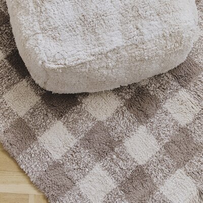 Wasbaar tapijt Vichy Marron 150 x 180 + fringes Wasbaar tapijt Vichy Marron 150 x 180 + fringes