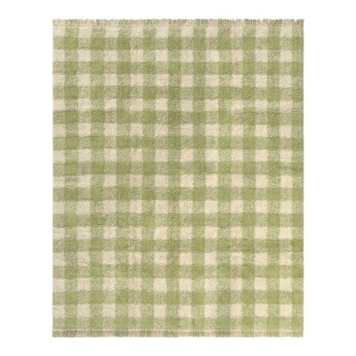 Wasbaar tapijt Vichy Matcha 150 x 180 + fringes - Wasbaar tapijt Vichy Matcha 150 x 180 + fringes -