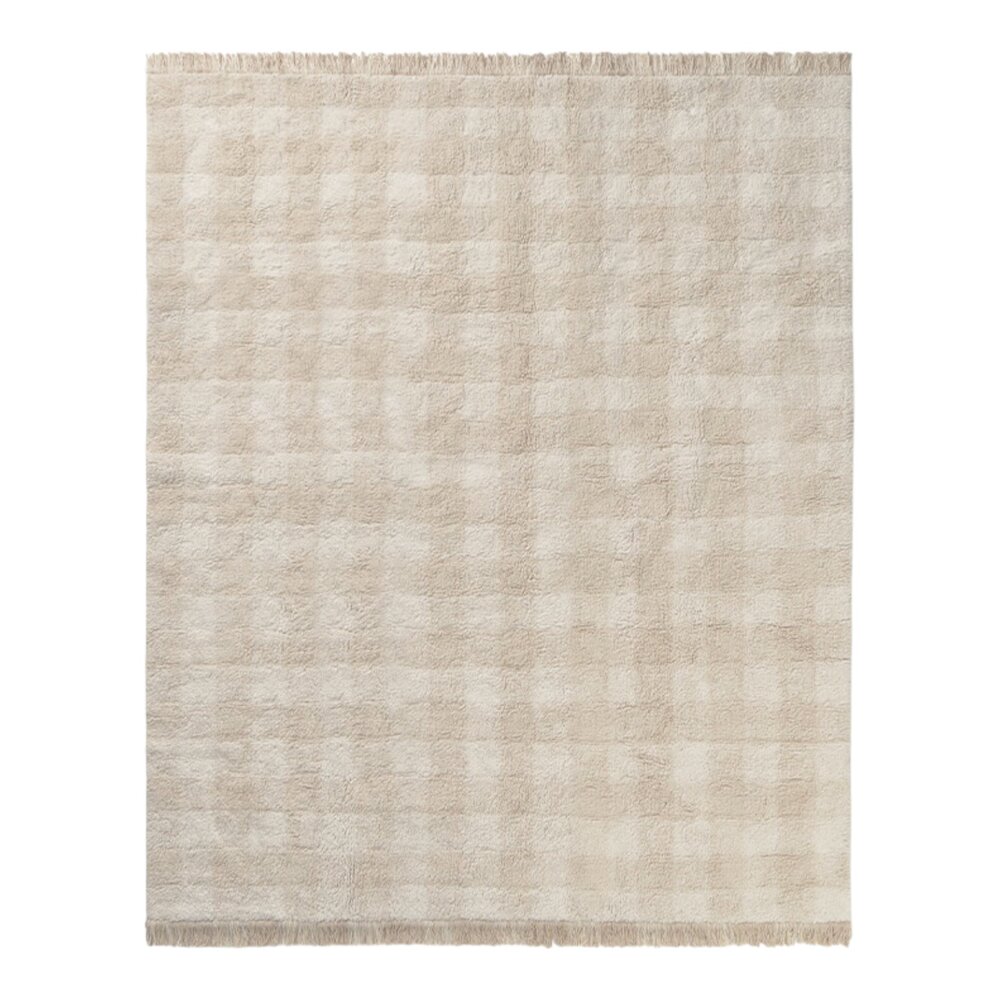 Wasbaar tapijt Vichy Ivory 150 x 180 + fringes Wasbaar tapijt Vichy Ivory 150 x 180 + fringes