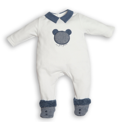 Babypakje teddy vooraan White / denim