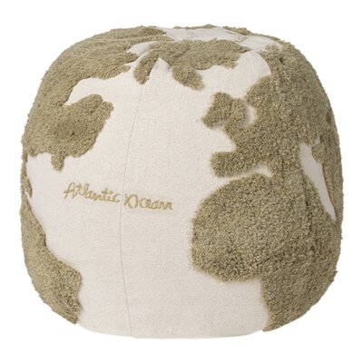 Poef World Map Rugcycled 45 x 50 cm Poef World Map Rugcycled 45 x 50 cm