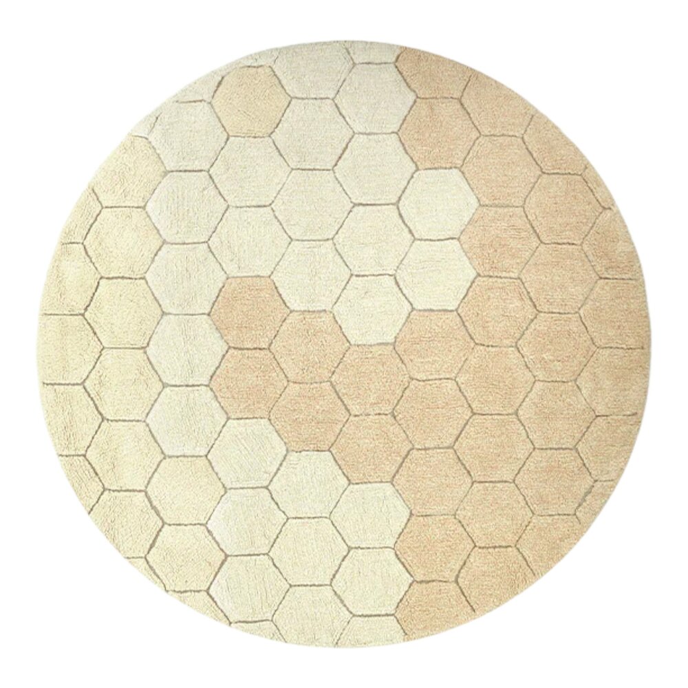 Wasbaar tapijt Round Honeycomb Golden - Ø 140 cm
