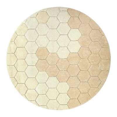 Wasbaar tapijt Round Honeycomb Golden - Ø 140 cm