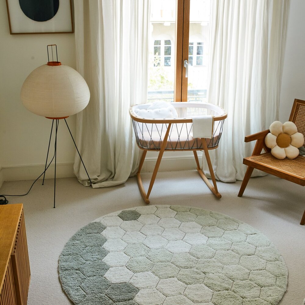 Wasbaar tapijt Round Honeycomb Blue Sage - Ø 140 cm Wasbaar tapijt Round Honeycomb Blue Sage - Ø 140 cm