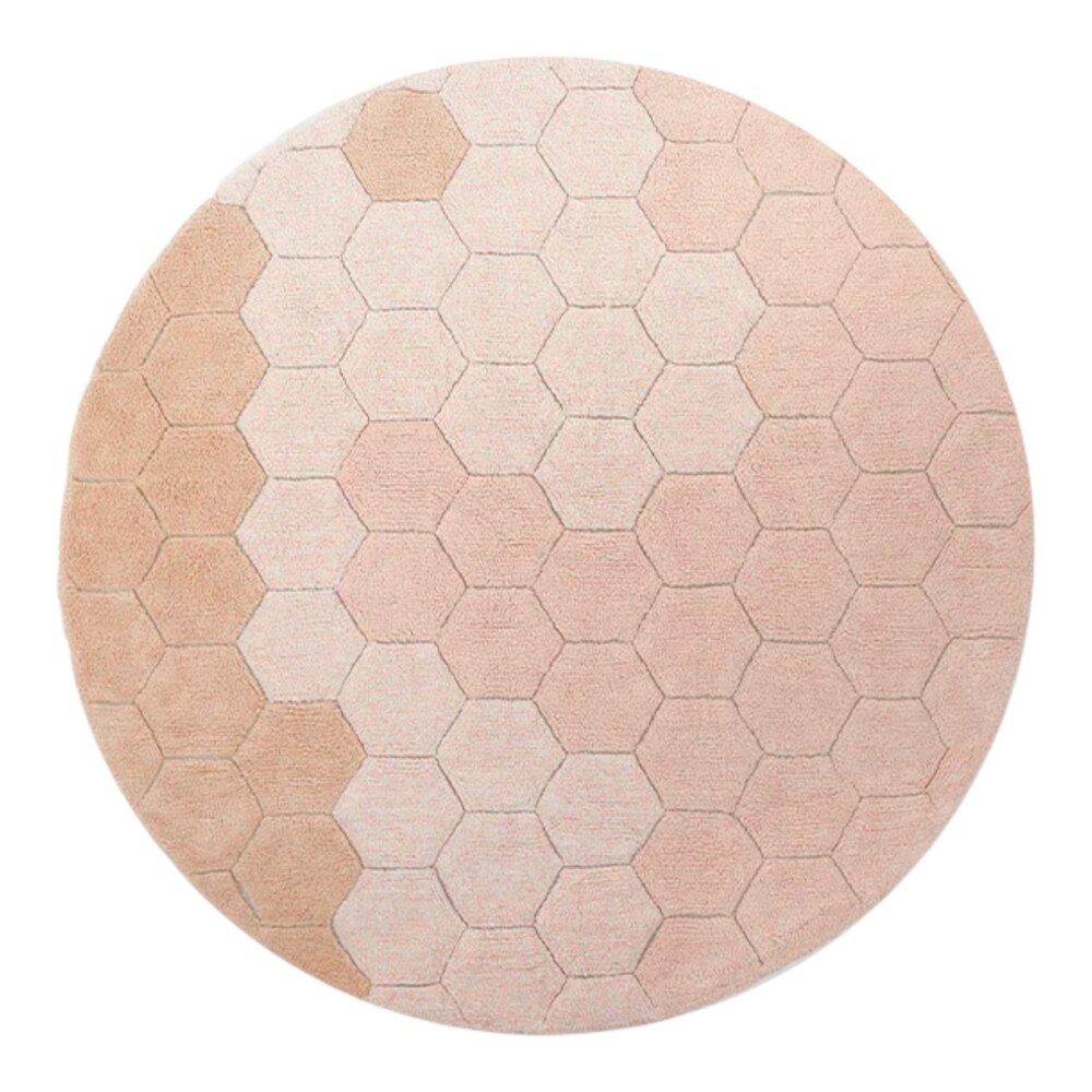 Wasbaar tapijt Round Honeycomb Rose - Ø 140 cm Wasbaar tapijt Round Honeycomb Rose - Ø 140 cm