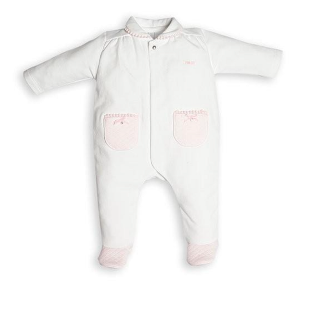 Babypakje teddy op achterkant white/blushpink