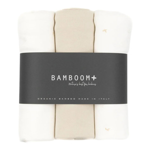 Tetradoeken Jersey Medium multifunctioneel - 75x75cm - set van 3 Print leaves