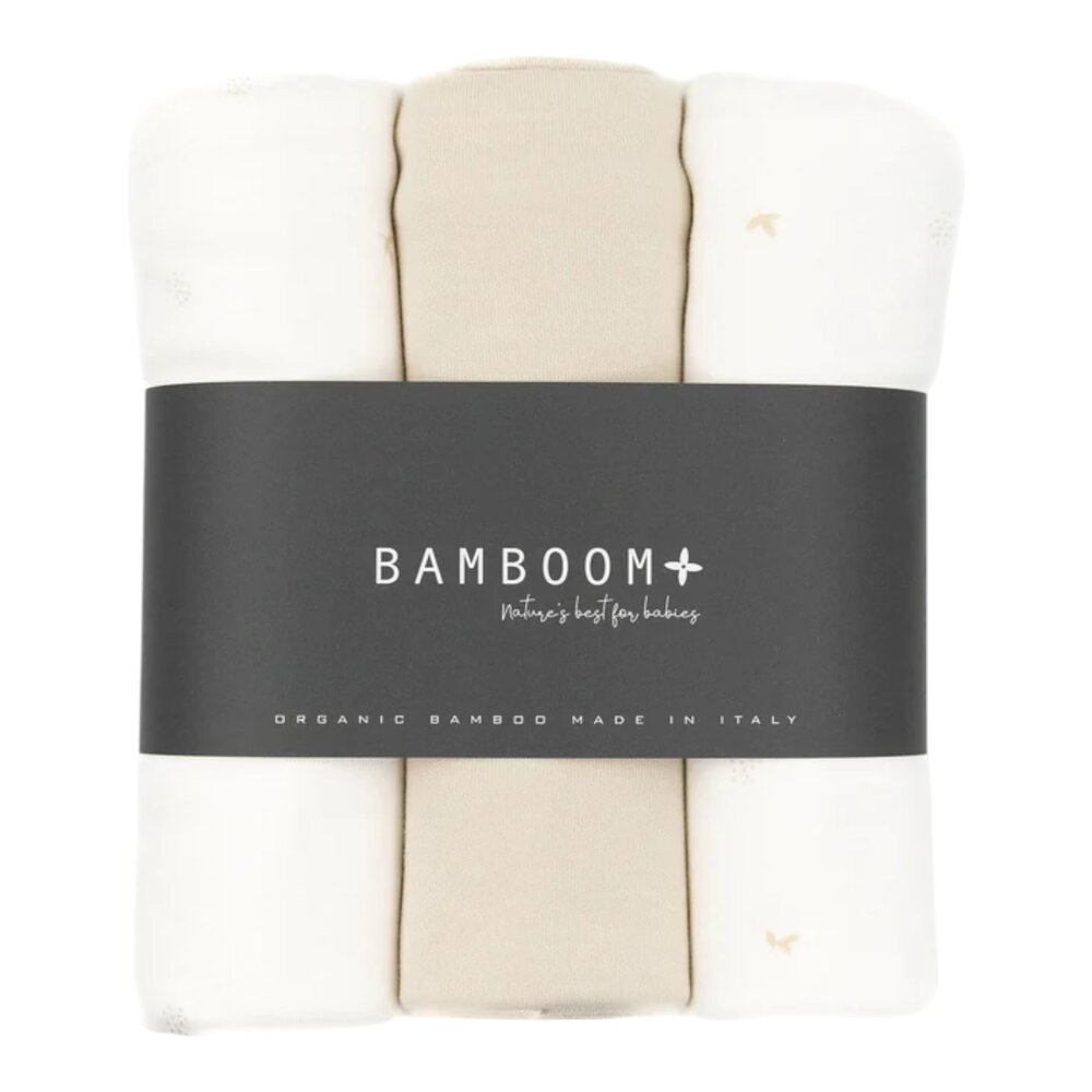 Tetradoeken Jersey Medium multifunctioneel - 75x75cm - set van 3 Print leaves Tetradoeken Jersey Medium multifunctioneel - 75x75cm - set van 3 Print leaves