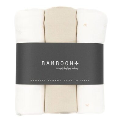 Tetradoeken Jersey Medium multifunctioneel - 75x75cm - set van 3 Print leaves Tetradoeken Jersey Medium multifunctioneel - 75x75cm - set van 3 Print leaves