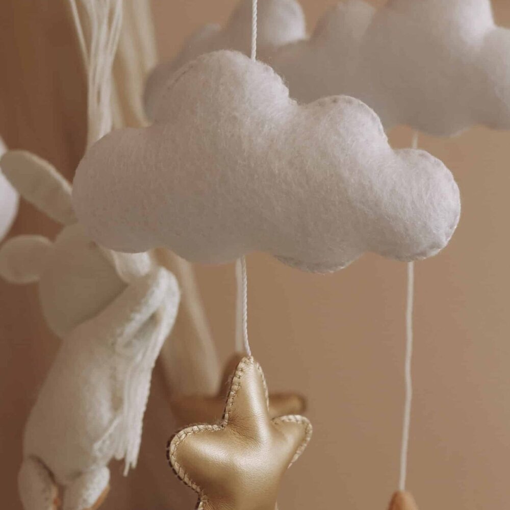 Baby konijn - mobiel - handgemaakt Baby konijn - mobiel - handgemaakt