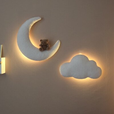 Muurdecoratie Maan en teddy