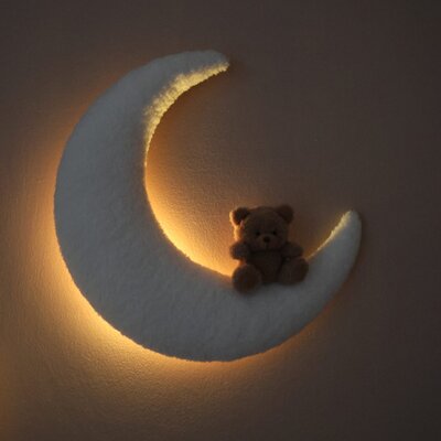 Muurdecoratie Maan en teddy