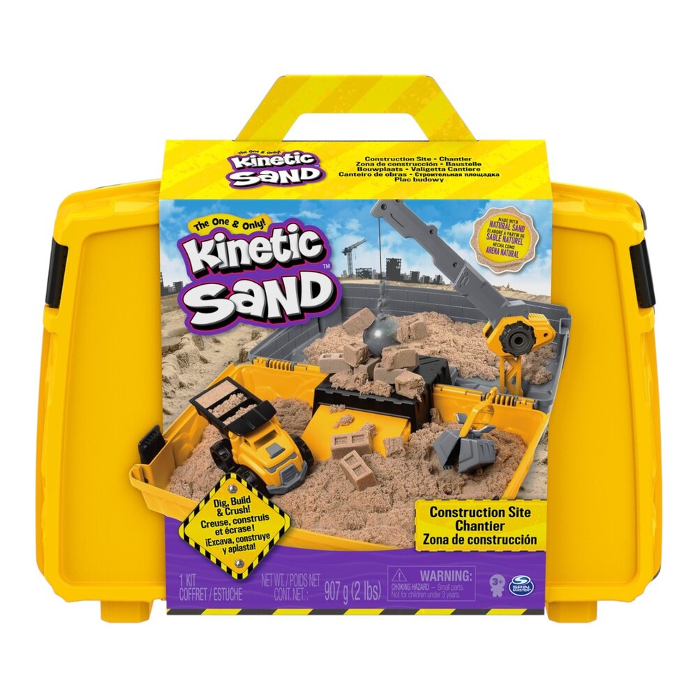 Kinetic Sand - Bouwplaats-Speelset met Kiepwagen Kraan met Sloopkogel Emmer en 907 gram Speelzand Kinetic Sand - Bouwplaats-Speelset met Kiepwagen Kraan met Sloopkogel Emmer en 907 gram Speelzand