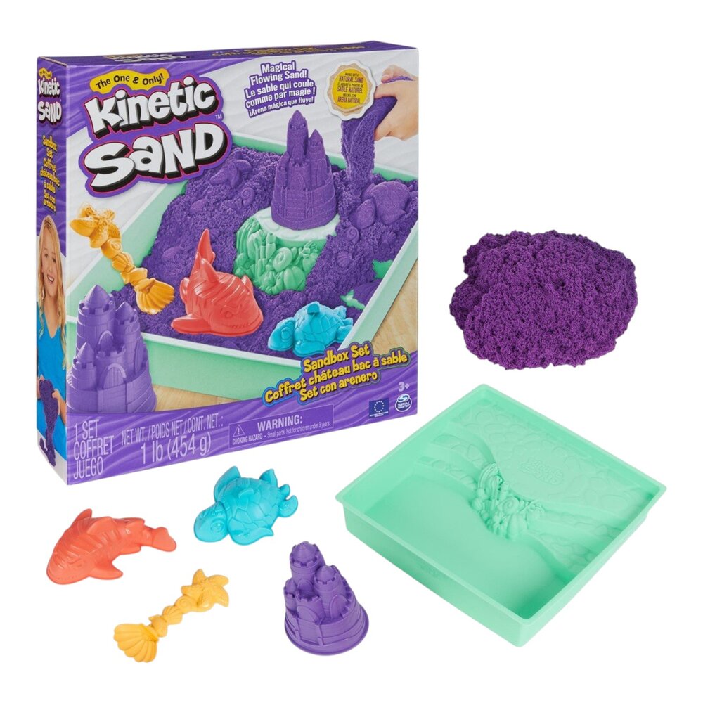 Kinetic Sand - Zandbak-Set Met 454 gram Speelzand 4 Vormen En Gereedschap Kinetic Sand - Zandbak-Set Met 454 gram Speelzand 4 Vormen En Gereedschap