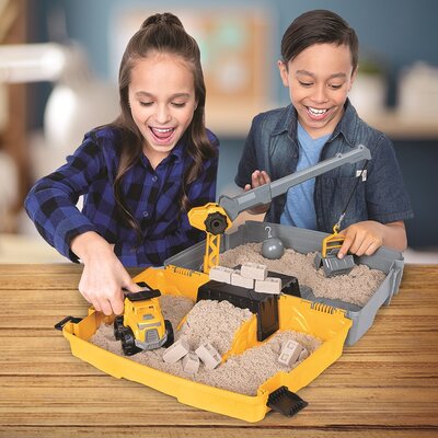 Kinetic Sand - Bouwplaats-Speelset met Kiepwagen Kraan met Sloopkogel Emmer en 907 gram Speelzand Kinetic Sand - Bouwplaats-Speelset met Kiepwagen Kraan met Sloopkogel Emmer en 907 gram Speelzand