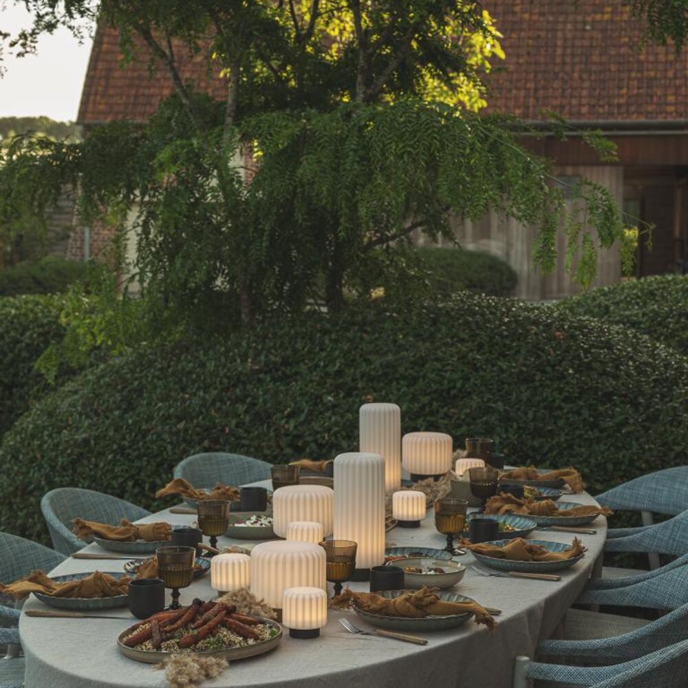 Dentelles 9 tafellamp - Set van 3 | 9 cm x Ø 9 cm Clay