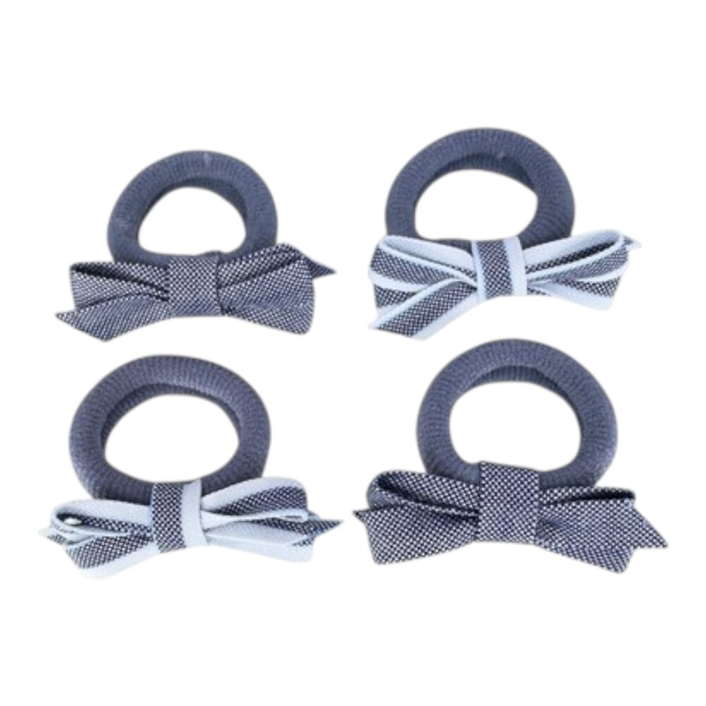 Haarelastiek met strik Liv Azure stripe