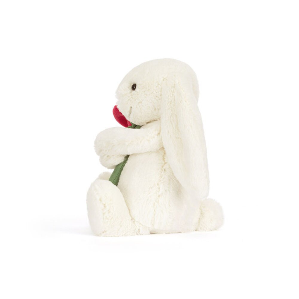 Knuffel Cream Bunny with Rose Knuffel Cream Bunny with Rose