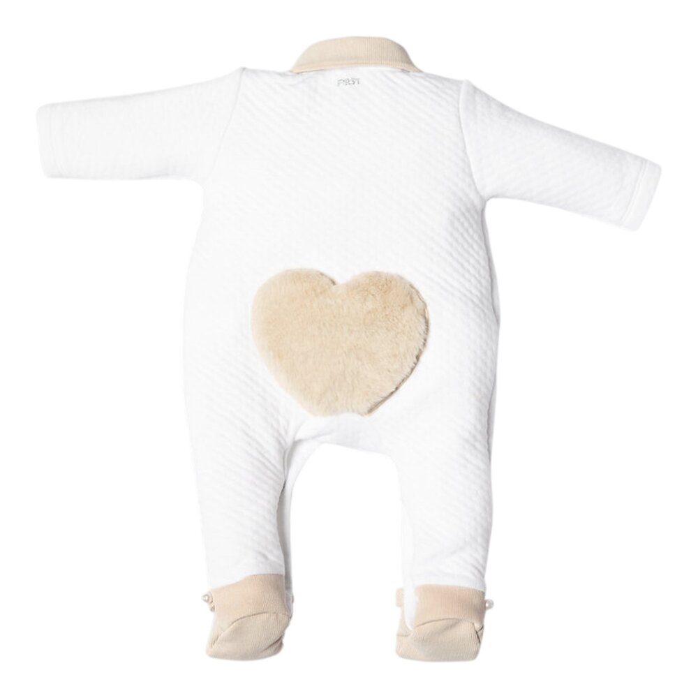 Babypakje LONDON hart on backside White/beige
