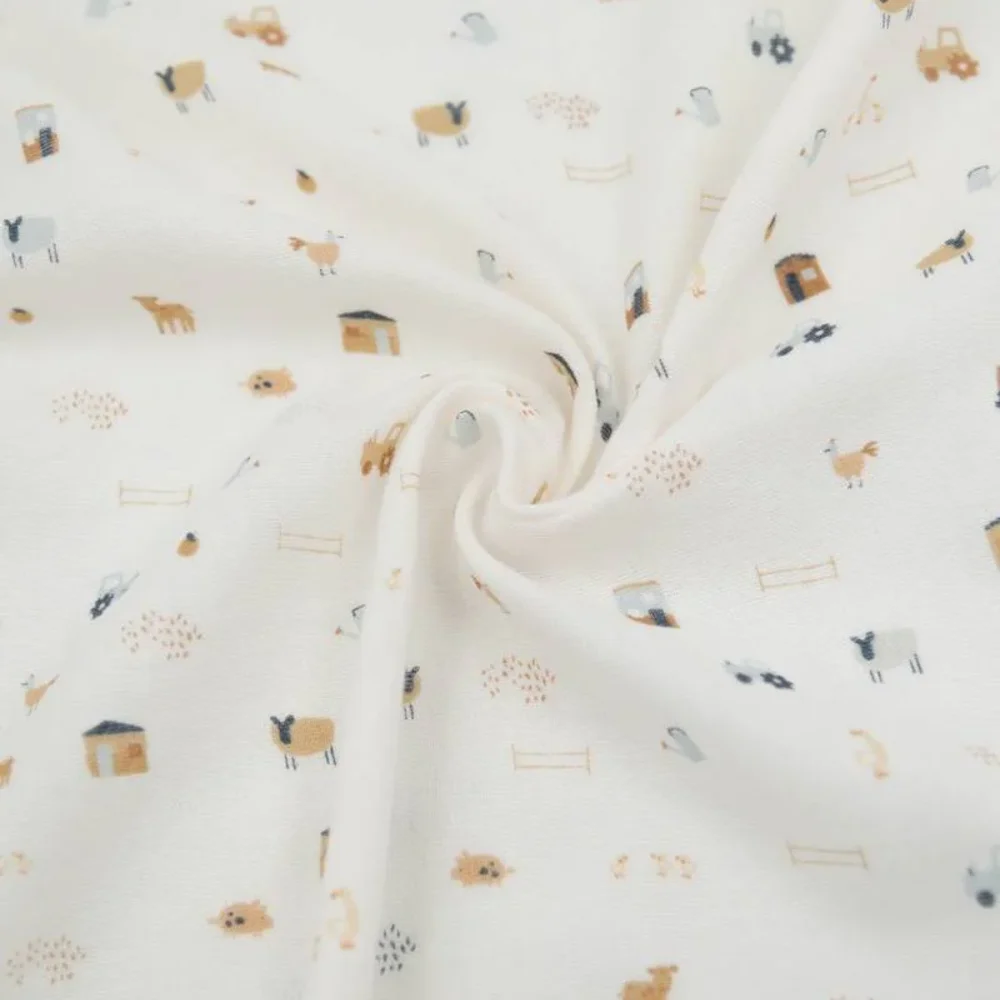 Swaddle Muslin Medium multifunctioneel - 75x75cm - set van 3 The Farm / Light Sand / Almond