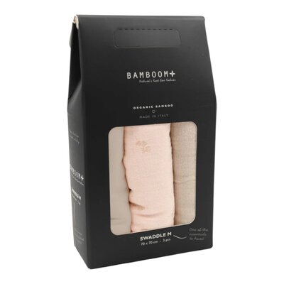 Swaddle Muslin Medium multifunctioneel - 75x75cm - set van 3 Branches / Ligh Sand / Almond