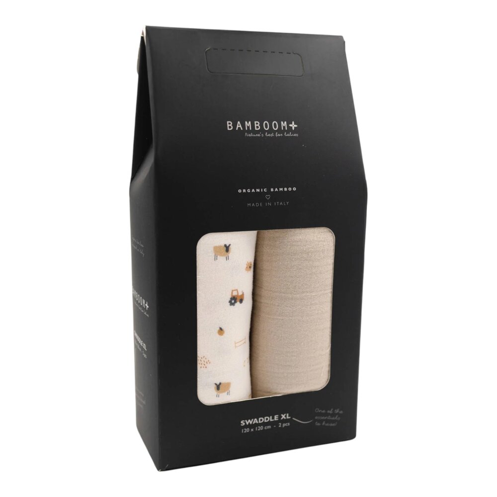 Tetradoeken Muslin XL - 2-pack The Farm / Light Sand Tetradoeken Muslin XL - 2-pack The Farm / Light Sand