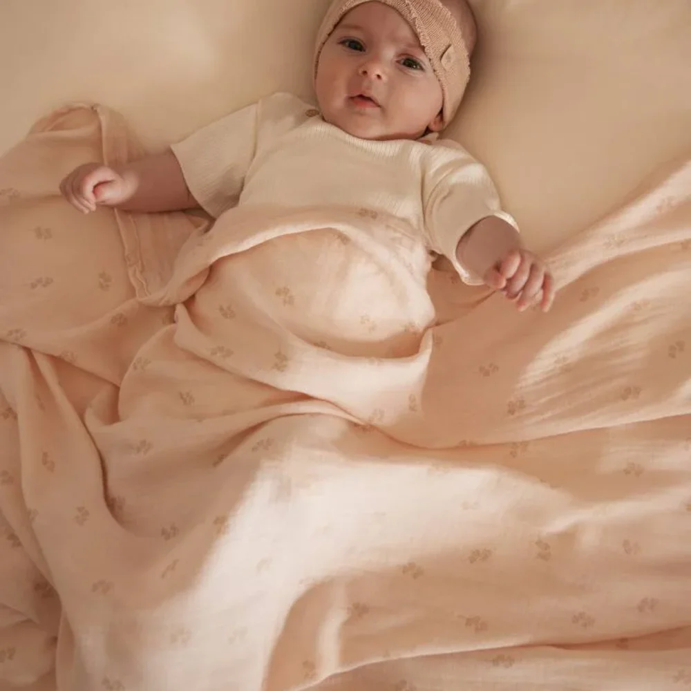 Swaddle Muslin Medium multifunctioneel - 75x75cm - set van 3 Branches / Ligh Sand / Almond