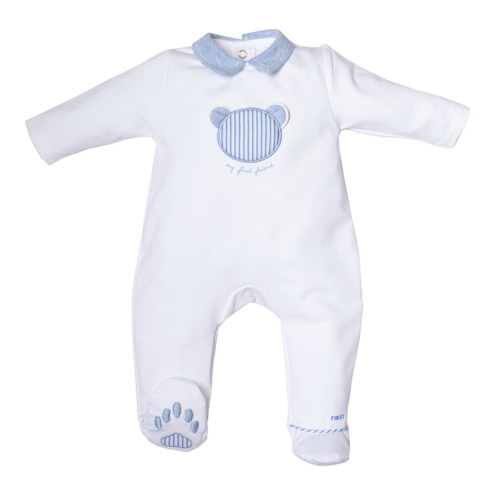 Babypakje met gestreept beertje White/azzuro Babypakje met gestreept beertje White/azzuro