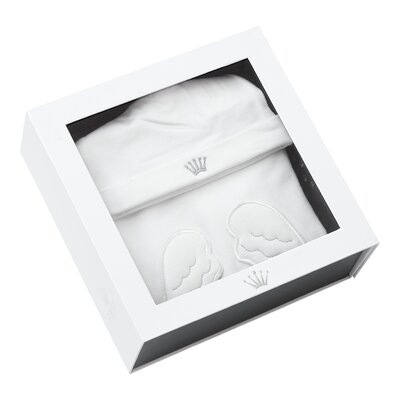 Geschenkset Babypakje/Muts ANGEL White