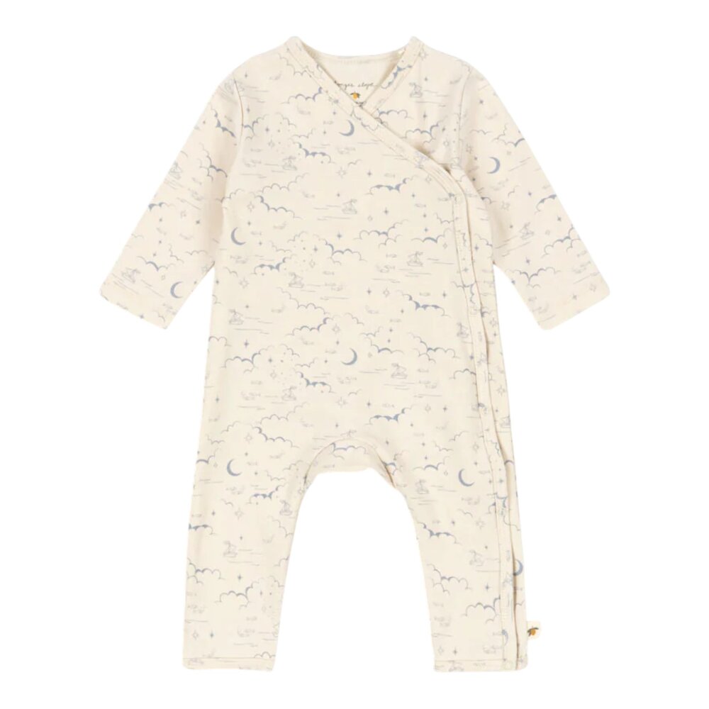 Basic newborn onesie Gots Cielo Marino