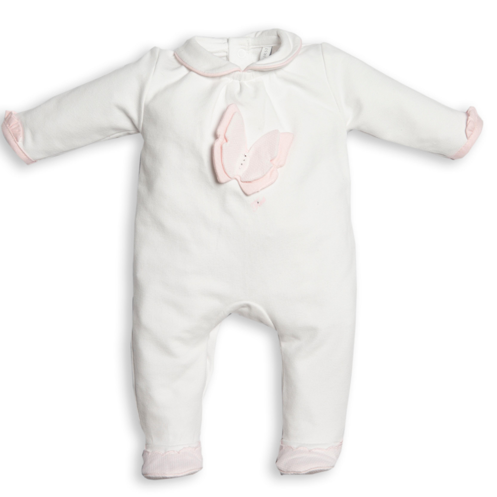 Babypakje met vlinder Wit/roze