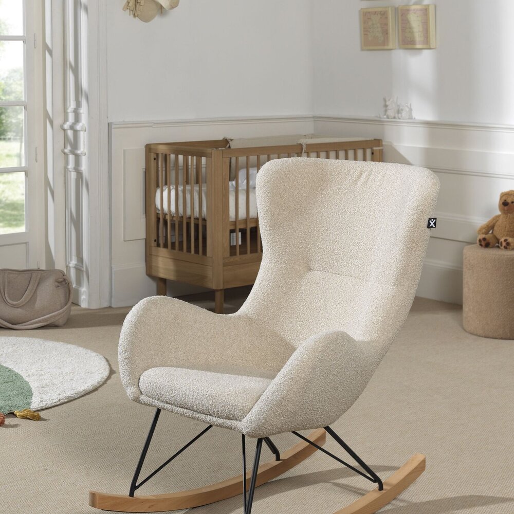 Rocky schommelstoel maxi beige bouclé