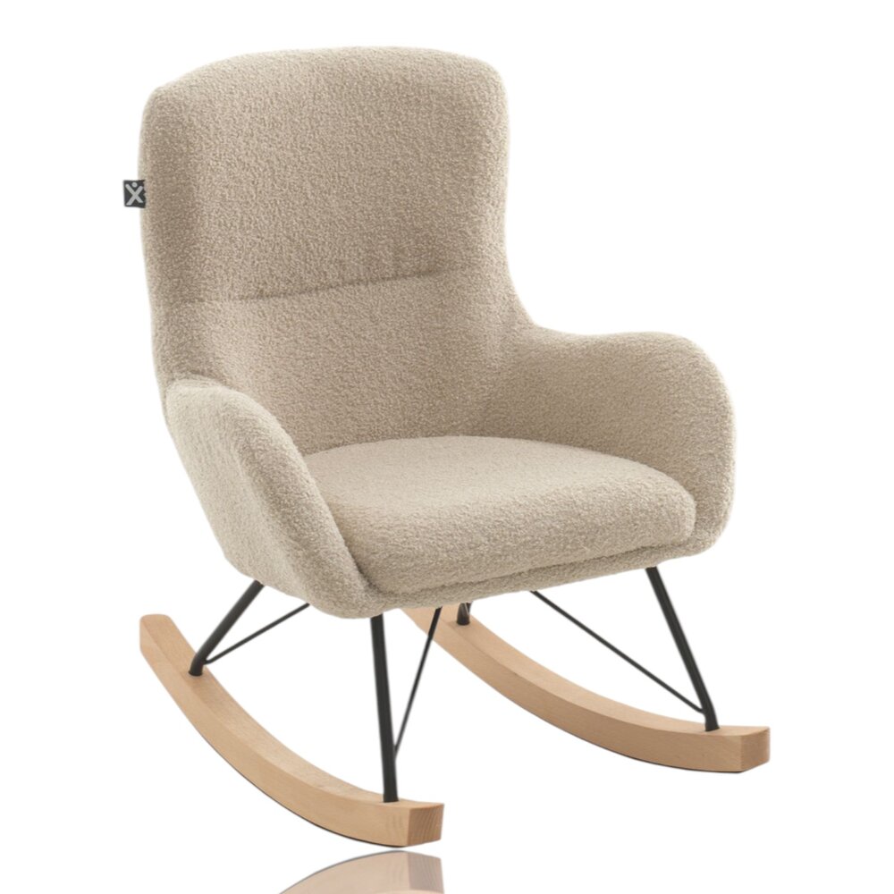 Rocky schommelstoel mini beige bouclé