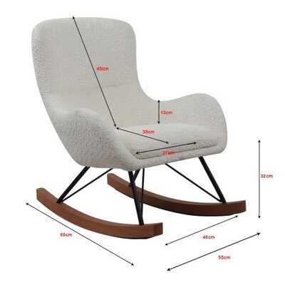 Rocky schommelstoel mini beige bouclé