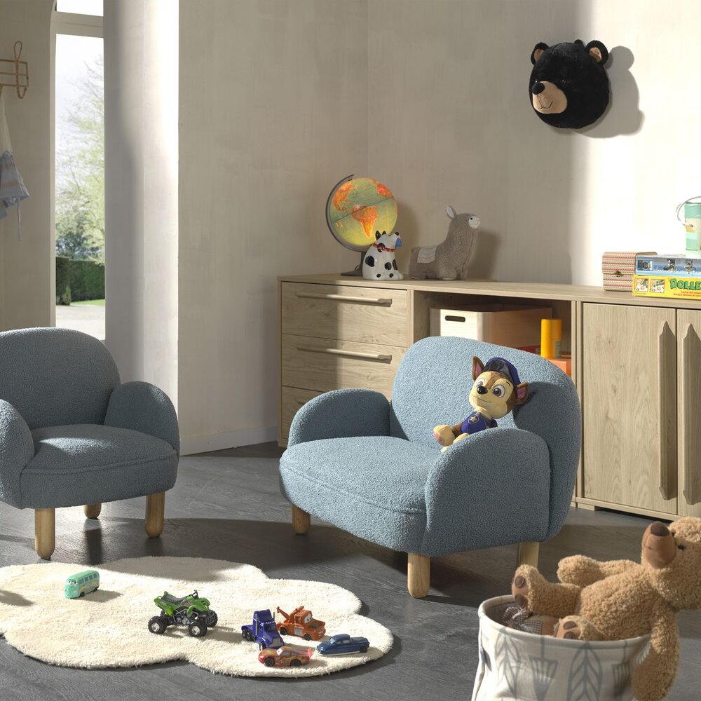 Rocky sofa dubbel mini Blauw