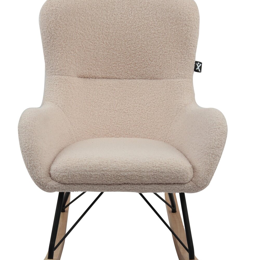 Rocky schommelstoel mini beige bouclé