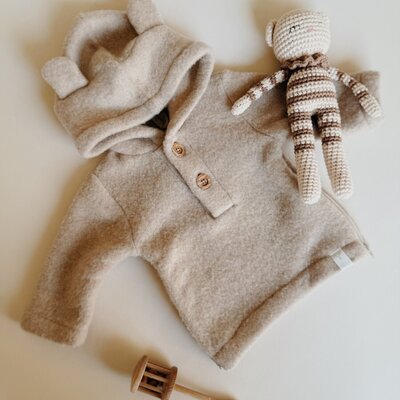 Babyjasje met zijritsen - Easy Zip - Novy wol Beige