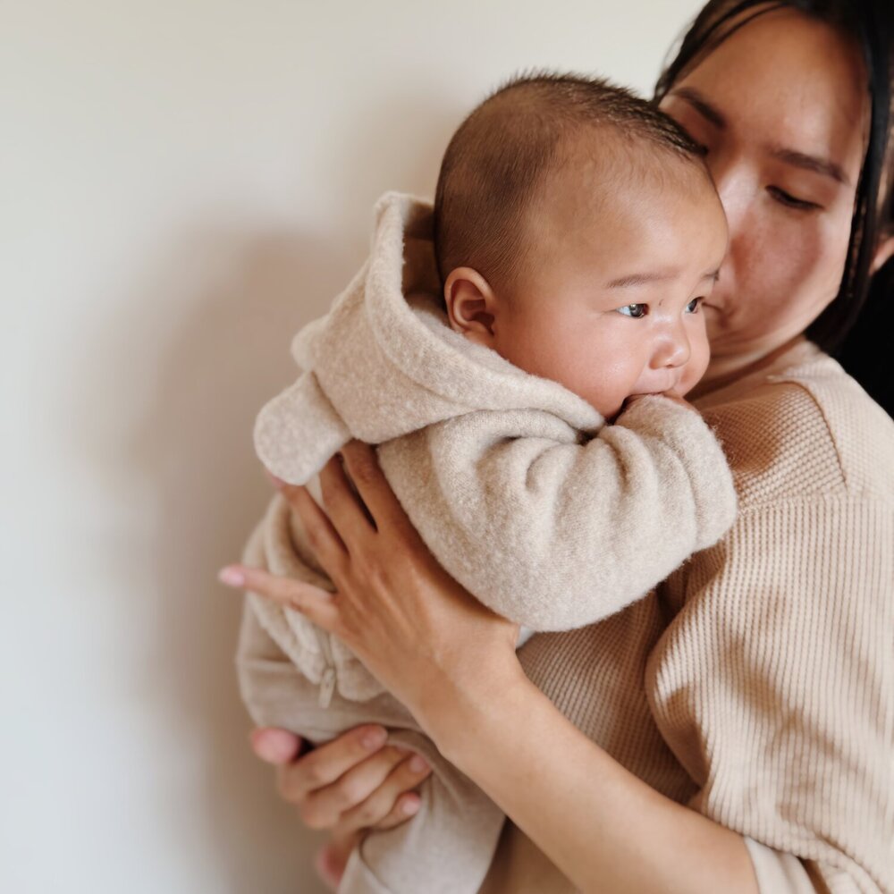 Babyjasje met zijritsen - Easy Zip - Novy wol Beige