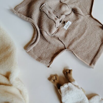 Babyjasje met zijritsen - Easy Zip - Novy wol Dark brown