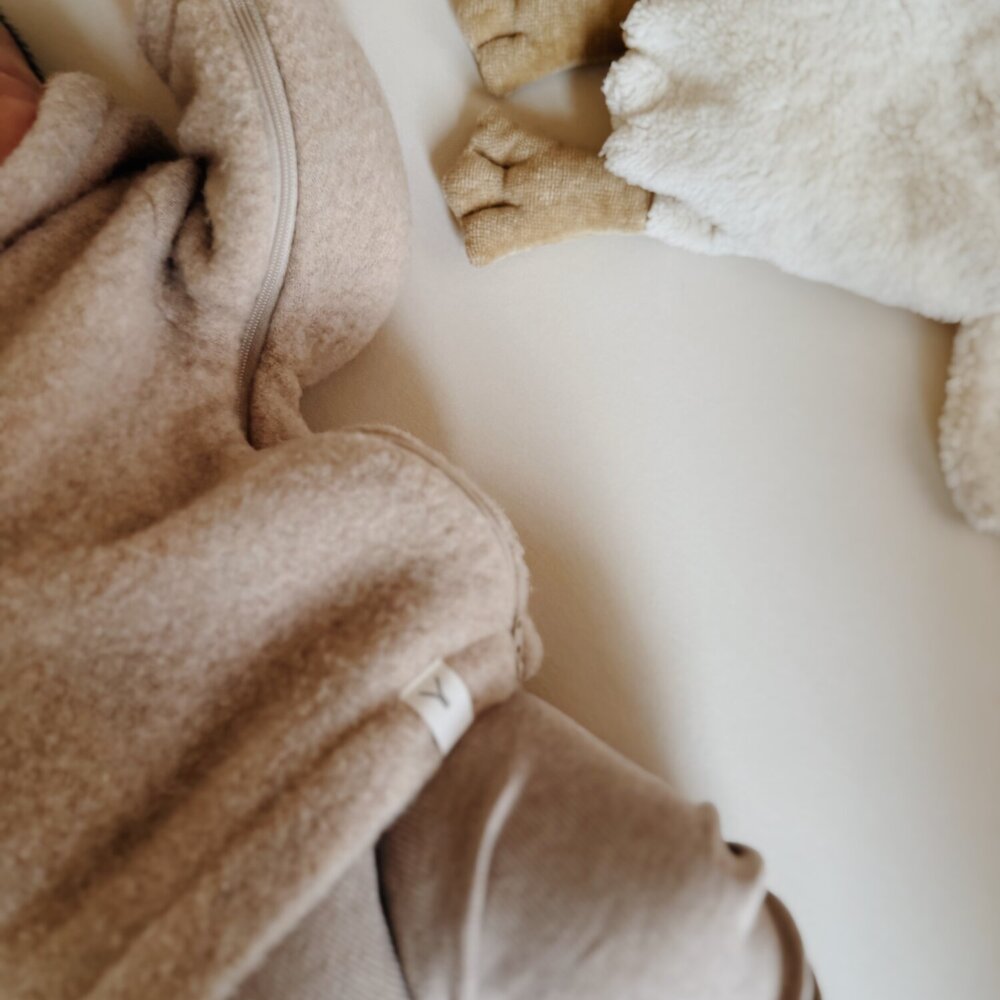Babyjasje met zijritsen - Easy Zip - Novy wol Beige