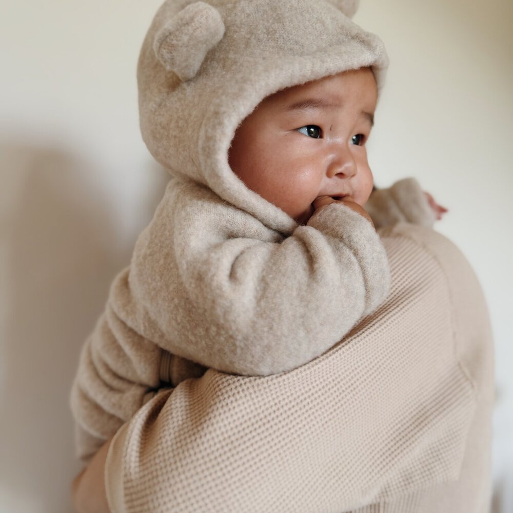 Babyjasje met zijritsen - Easy Zip - Novy wol Beige