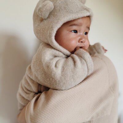 Babyjasje met zijritsen - Easy Zip - Novy wol Beige