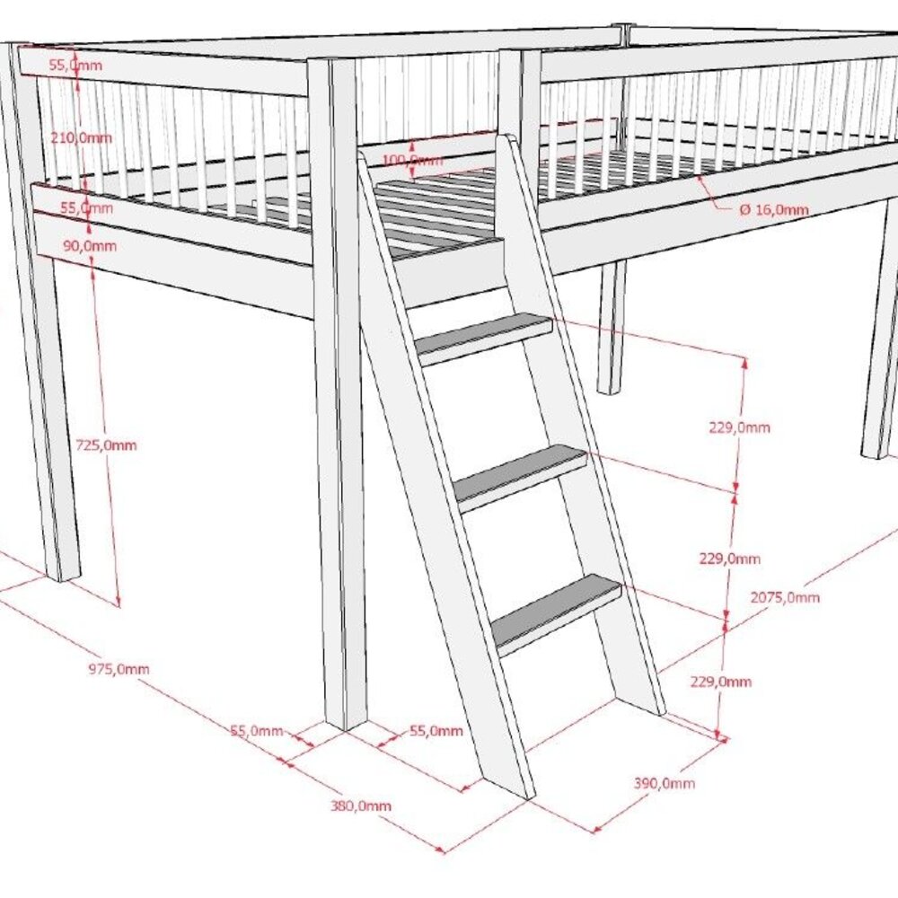 Forrest hoogslaper 90 x 200 cm beuk natuur Forrest hoogslaper 90 x 200 cm beuk natuur