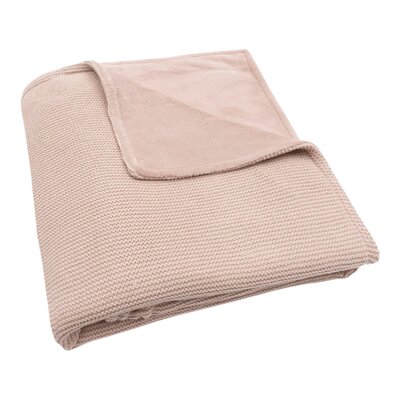 Deken ledikant 100x150cm Basic Knit Wild rose / fleece