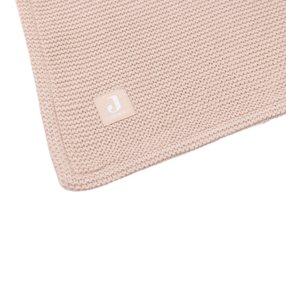 Deken ledikant 75x100cm Basic Knit Wild rose / fleece